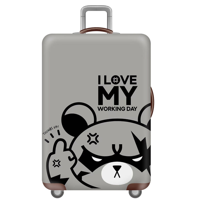 Unisex nan robust Hart shell trolley with lion portrait motif print, shock-resistant ABS polycarbonate shell, multi-wheeled chassis and TSA security lock Kalsten