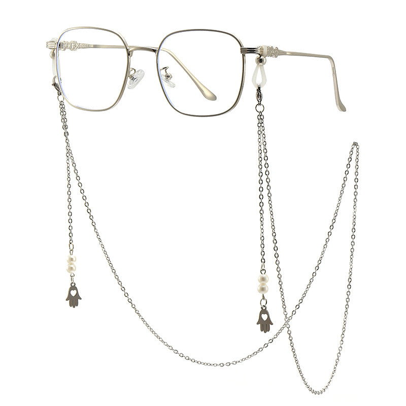 Chic Square Frame Glasses with Decorative Chain Kalsten