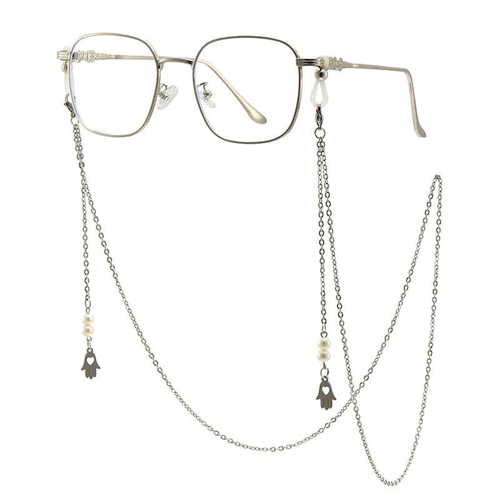 Chic Square Frame Glasses with Decorative Chain Kalsten