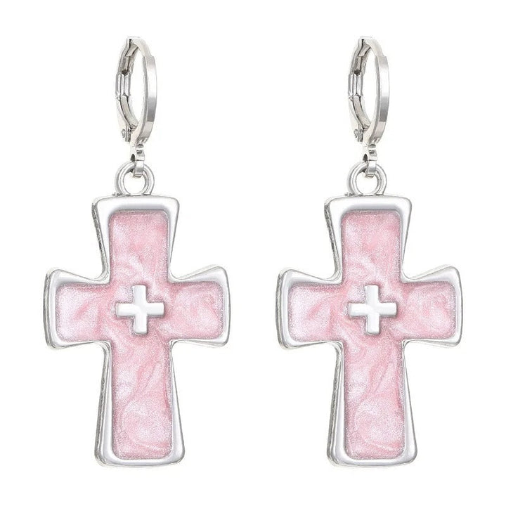 Heart-Inspired Cross Dangle Earrings Kalsten