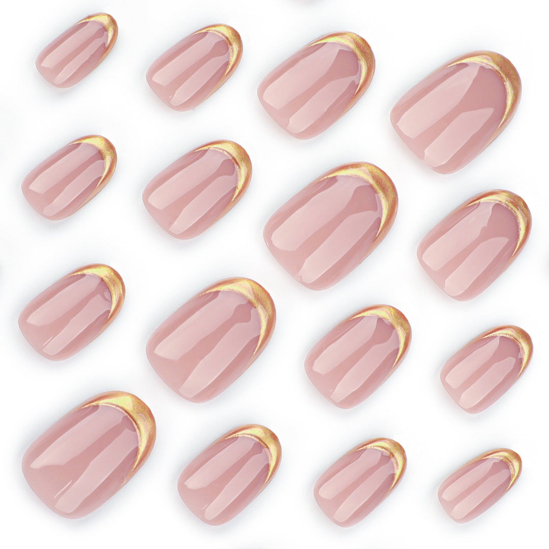 Elegant Gold-Tipped French Nail Art Kalsten