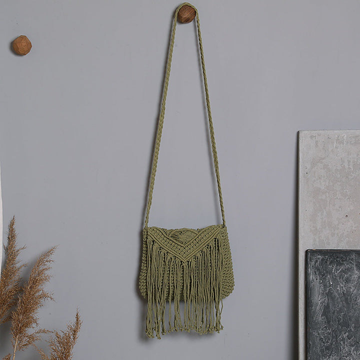 Macrame Crossbody Bag with Fringe Kalsten