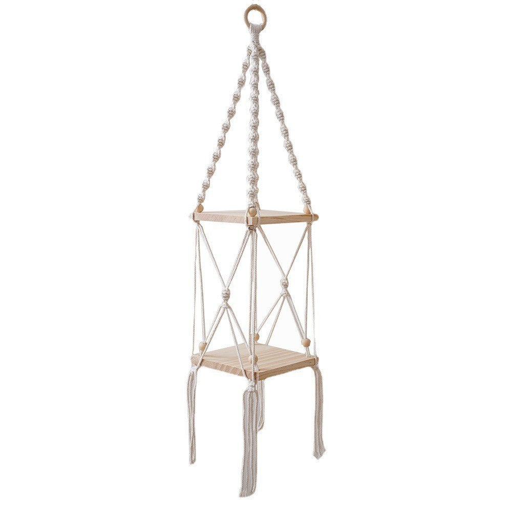 Macramé Hanging Shelf Organizer Acalora