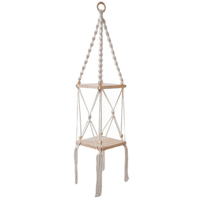 Macramé Hanging Shelf Organizer Acalora