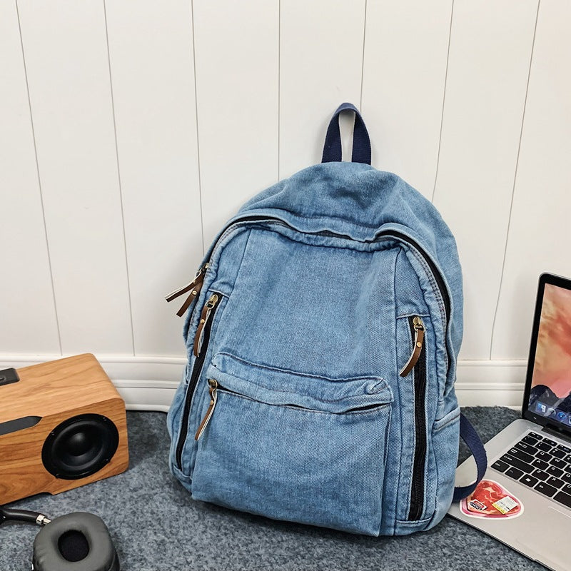 Casual Denim School Backpack