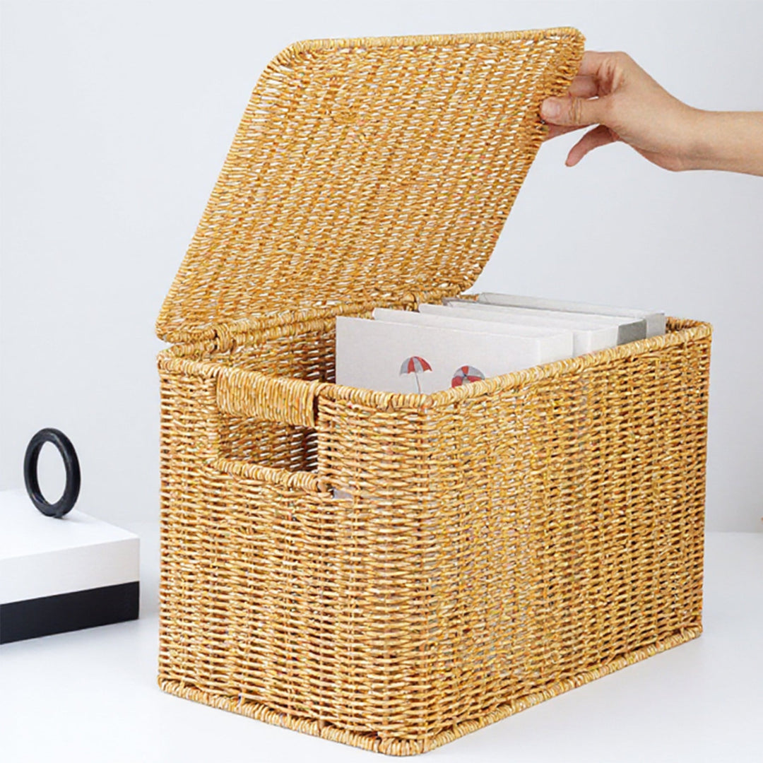 Ladies Generous Storage Basket with Lid Kalsten