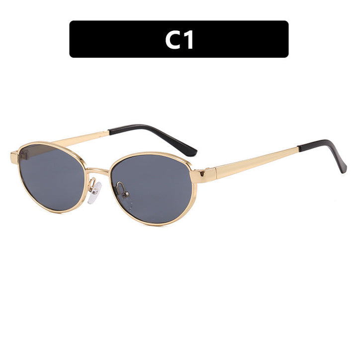 Women's fashionable sunglasses in an elegant oval design with a high-quality metal frame Kalsten