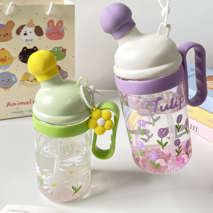 Women's practical and decorative drinking bottle with silicone lid Kalsten