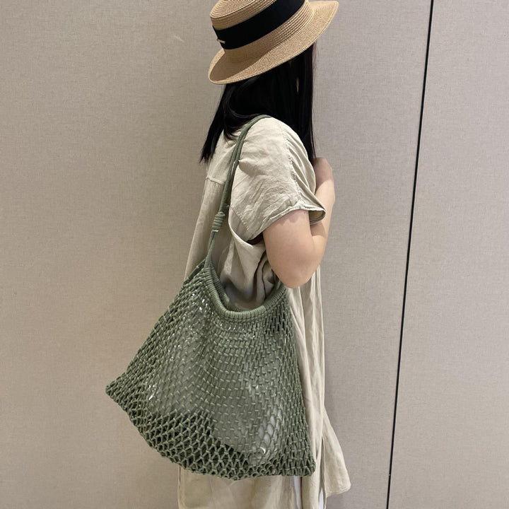 Net tote bag in boho style Kalsten