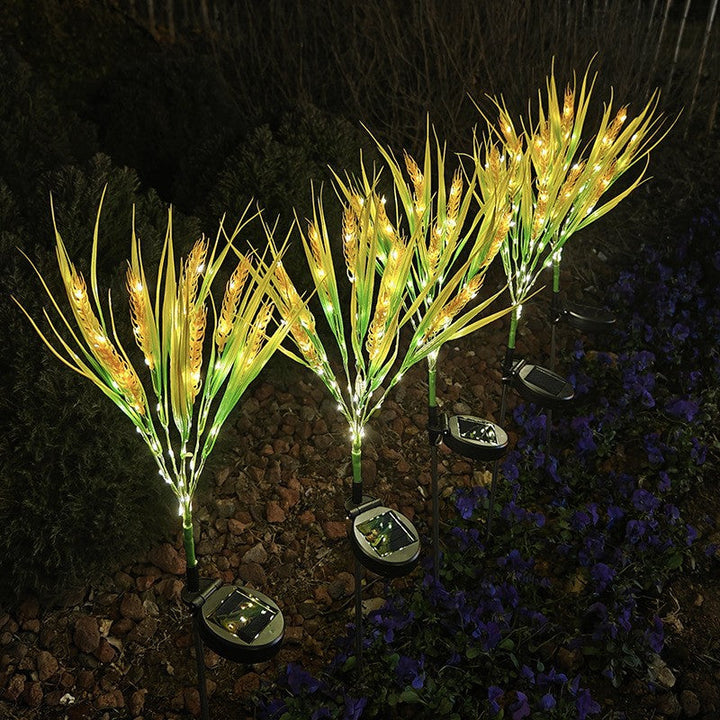 Solar Ornamental Grass Stake Lights With Warm White LED Accents Kalsten