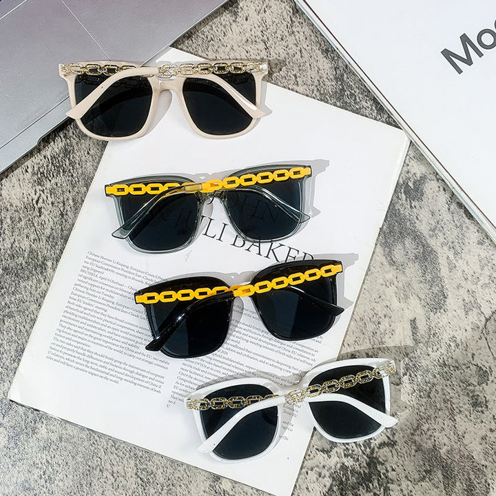 Women's extra-large sunglasses with fashionable chain frame Kalsten
