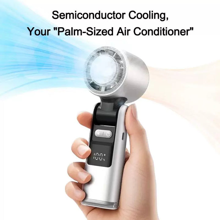 Unisex One Size rechargeable portable bladeless-style mini fan with folding head LED status indicator and high-capacity battery Kalsten
