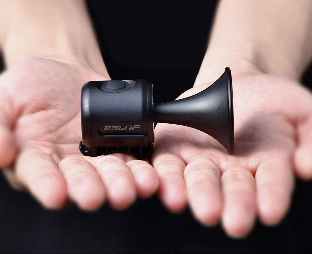 rechargeable high-decibel electric bicycle horn with trumpet-style mount and splash-resistant housing Kalsten