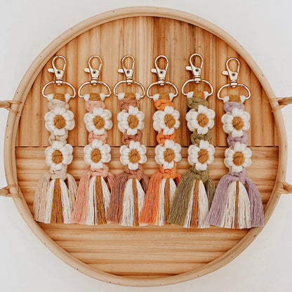 Macrame Keychain Strap with Floral Design Acalora