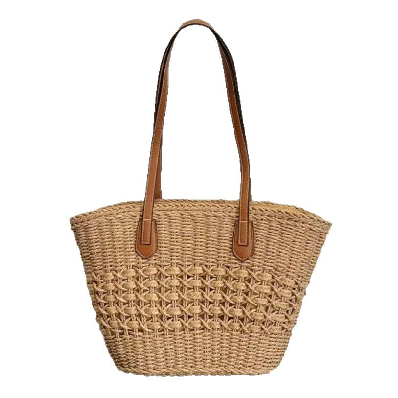 Braided tote bag with leather accents Kalsten