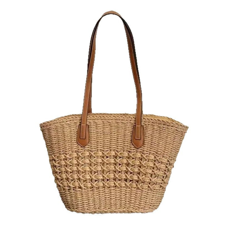Braided tote bag with leather accents Kalsten