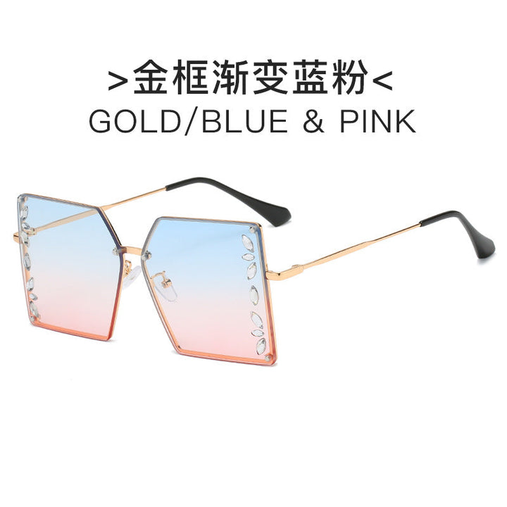 Women's futuristic sunglasses with striking hexagonal frame and high-quality glitter accents Kalsten