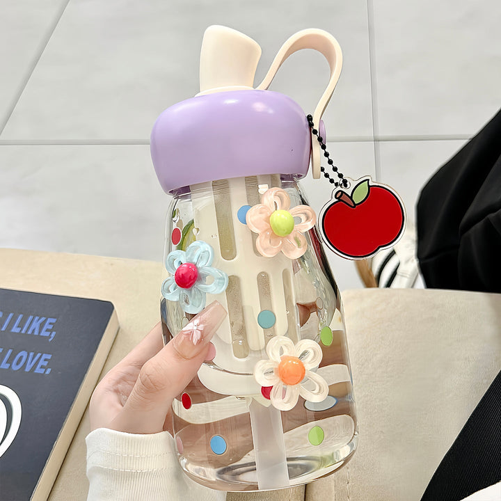 Women's water bottle with integrated fruit filter and practical carrying handle Kalsten