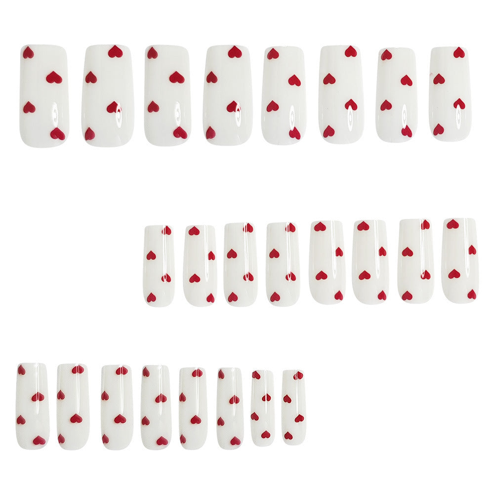 Artistic Heart-Themed Press-On Nail Set Kalsten