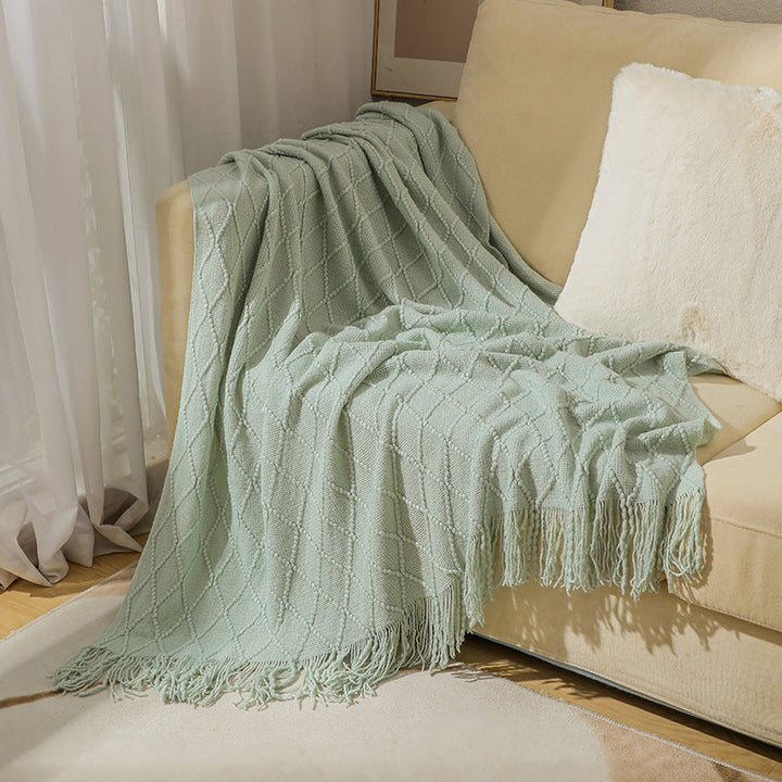 Women’s knitted blanket with textured wave pattern Kalsten