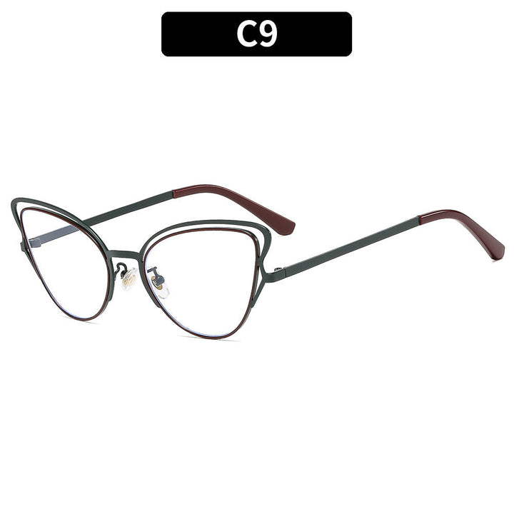 Women's Cat-Eye Sunglasses with Luxurious Metal Frame and High-Quality Gradient Lenses Kalsten