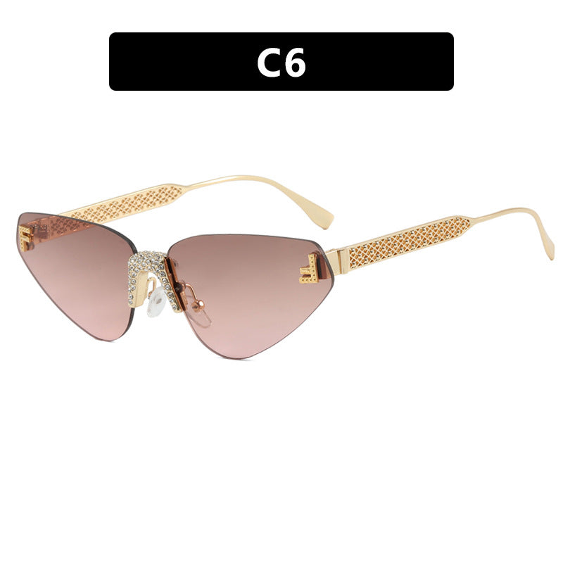 Women Designer Cat Eye Sunglasses with Sparkling Rhinestone Embellishment Kalsten