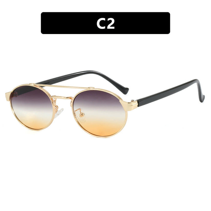 Ladies fashionable sunglasses in stylish round design with golden accents Kalsten