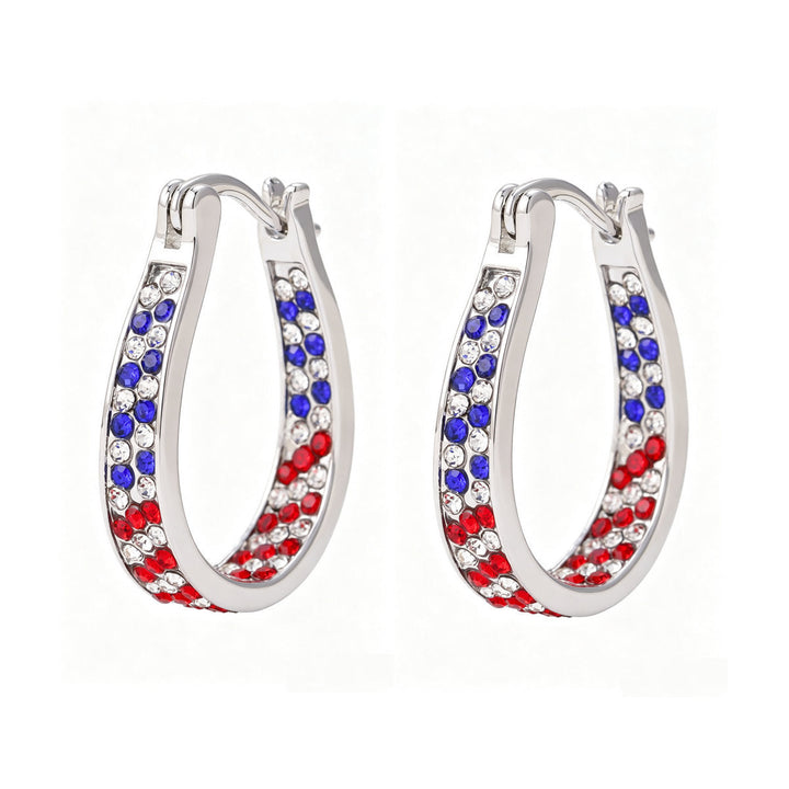 Women's Pavé Hoop Earrings with Crystal Decoration and Hinge Closure Kalsten