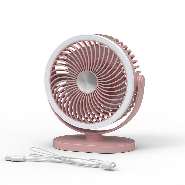 Ladies portable table fan with LED ring lighting Kalsten