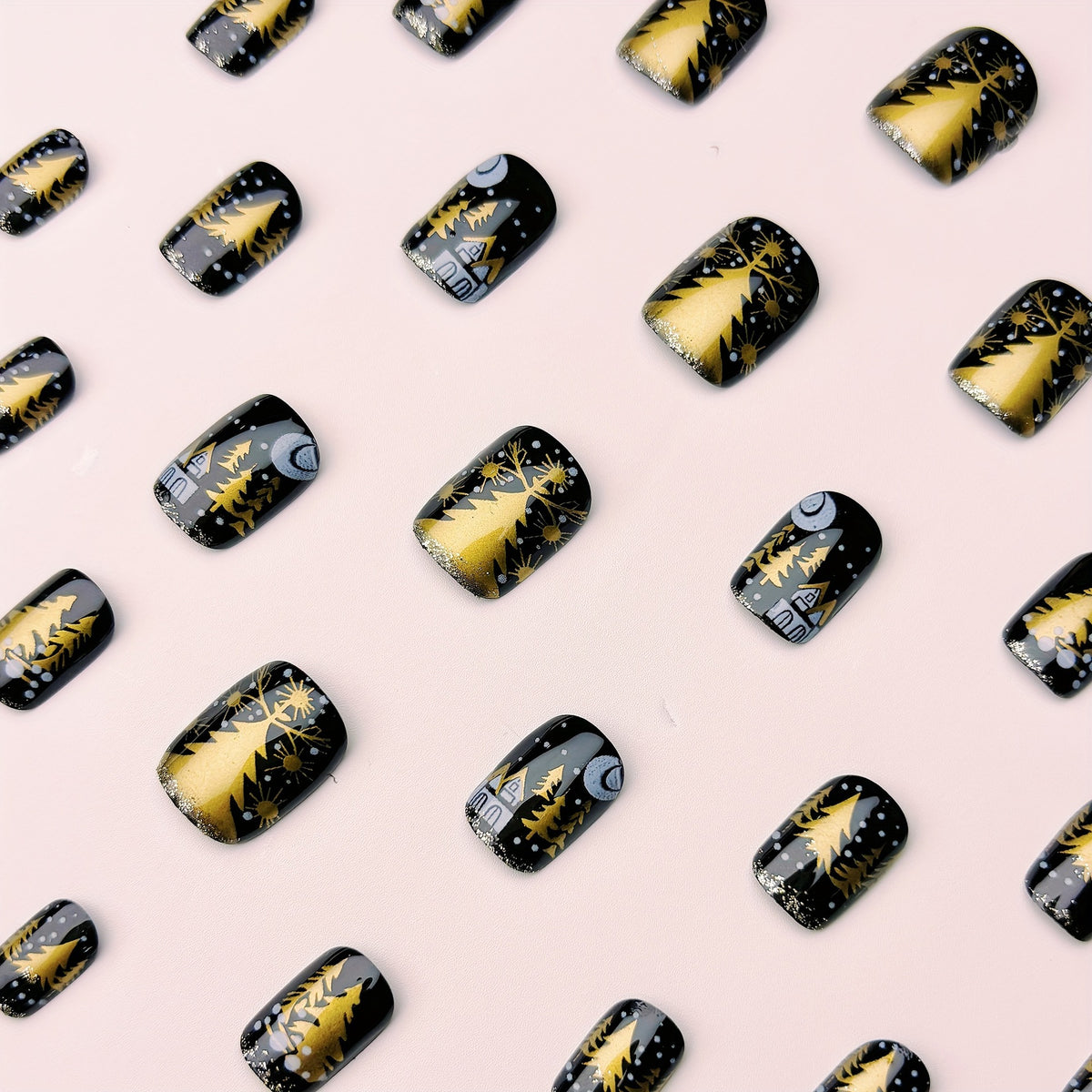 Festive Winter Pattern Nail Art Acalora