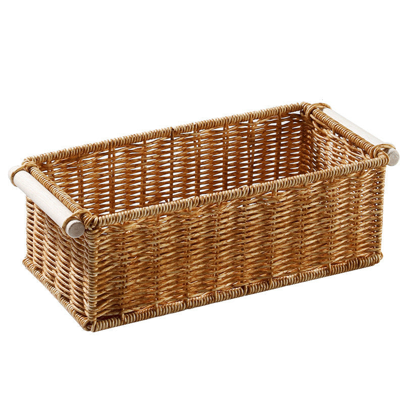Unisex Rectangular Basket made of woven natural material Kalsten