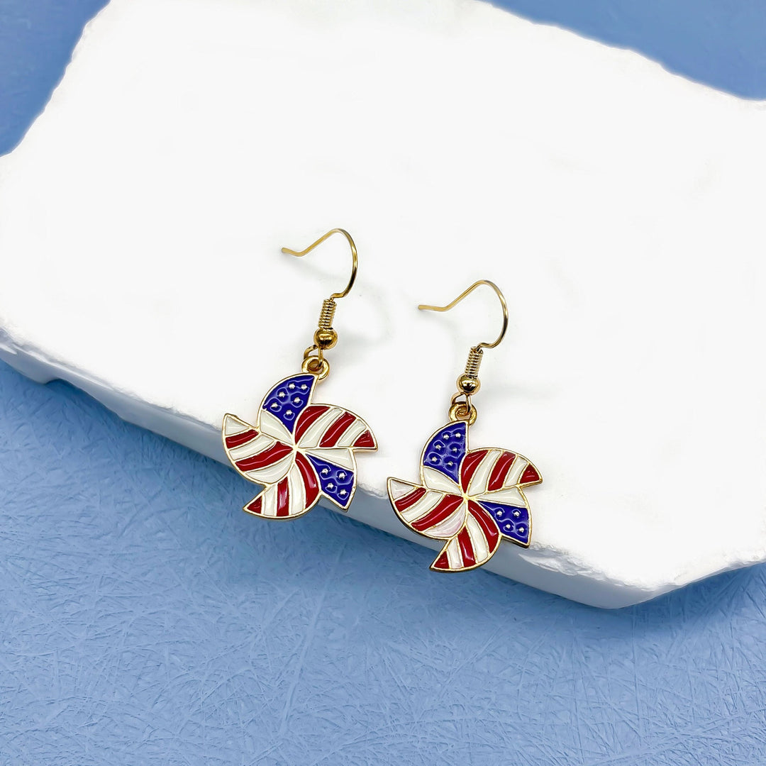 Women's nan long patriotic mesh tassel dangle earrings Kalsten