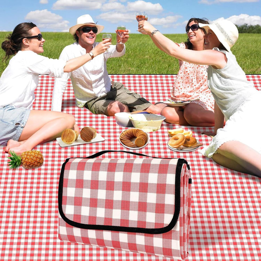 Women Folding Picnic Blanket with Carrying Bag Kalsten