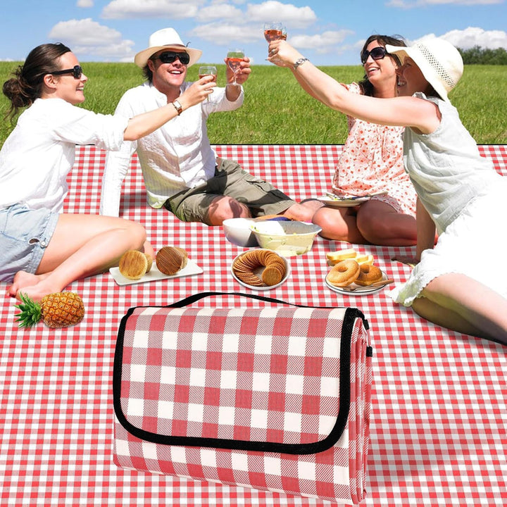 Women Folding Picnic Blanket with Carrying Bag Kalsten