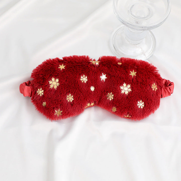 Unisex soft eye mask made of faux fur with festive motif embossing Kalsten
