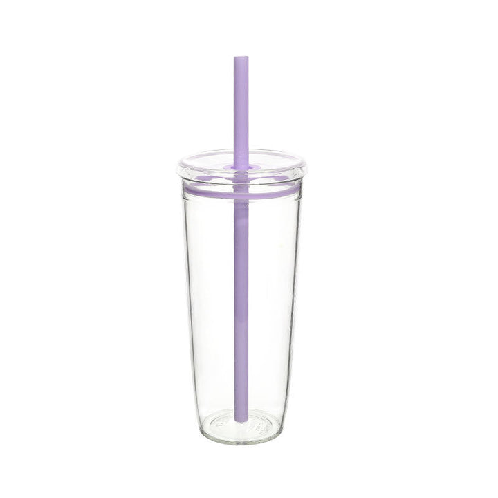 Women's Transparent BPA-free Drinking Cup with Integrated Straw Kalsten