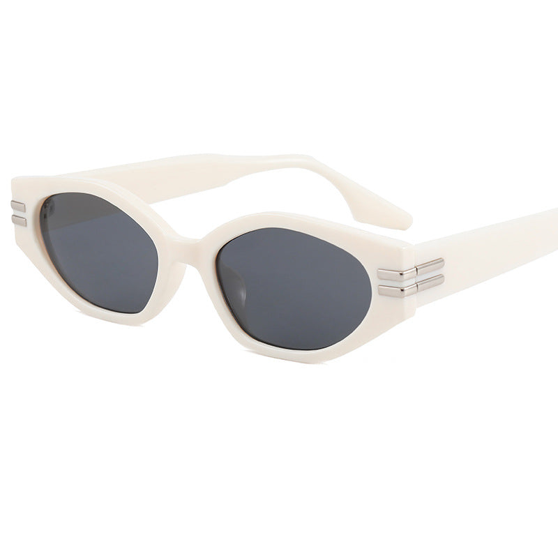 Women striking vintage sunglasses with asymmetric frame Kalsten