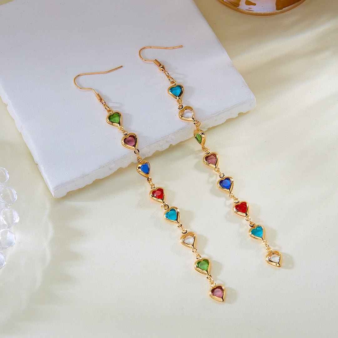 Dazzling Heart-Shaped Drop Earrings Kalsten