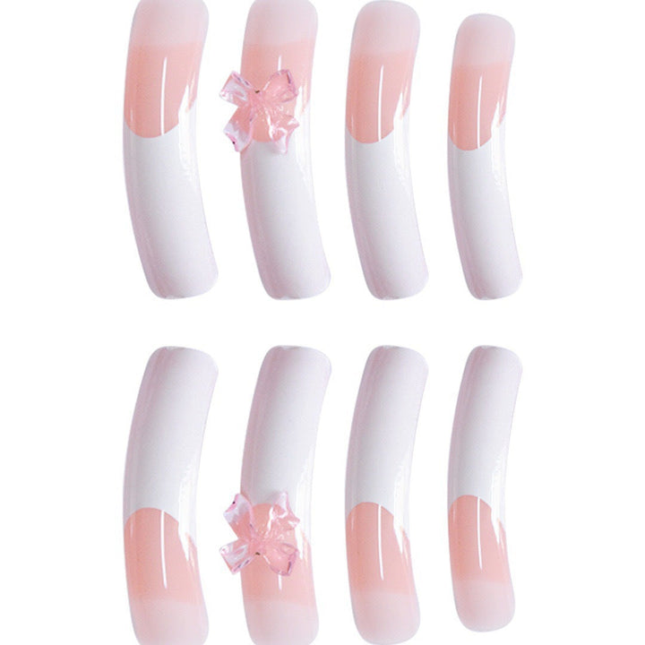 Elegant Bow-Embellished Acrylic Press-On Nails Kalsten