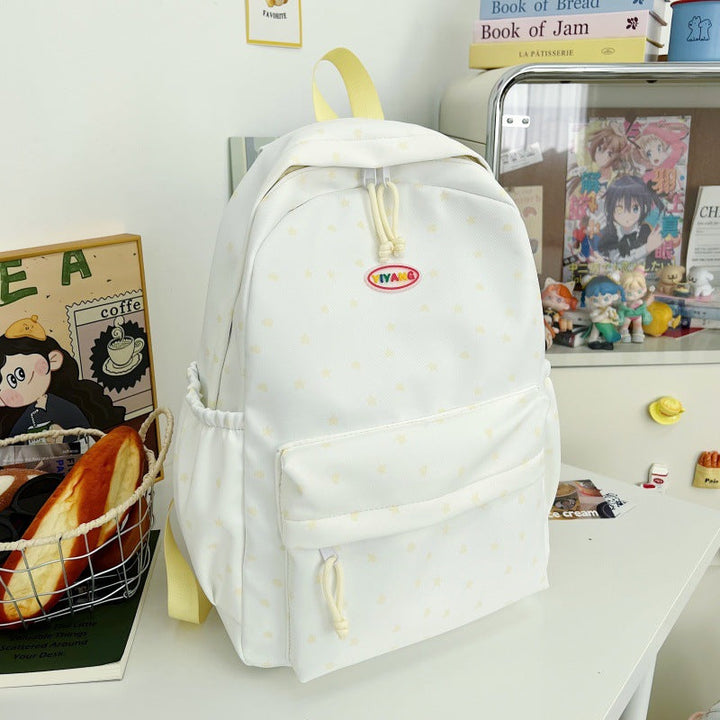 Casual Star-Patterned School Backpack