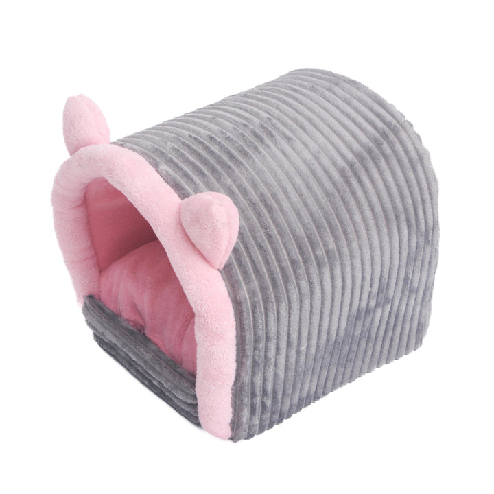 Cat-Themed Cozy Hideaway Dog Bed