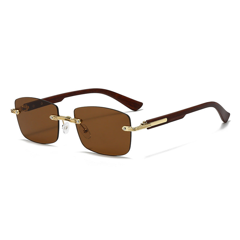 Women's fashionable square sunglasses with elegant wooden accents Kalsten