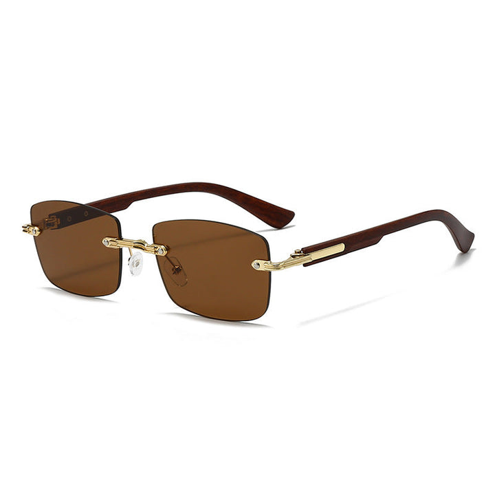 Women's fashionable square sunglasses with elegant wooden accents Kalsten