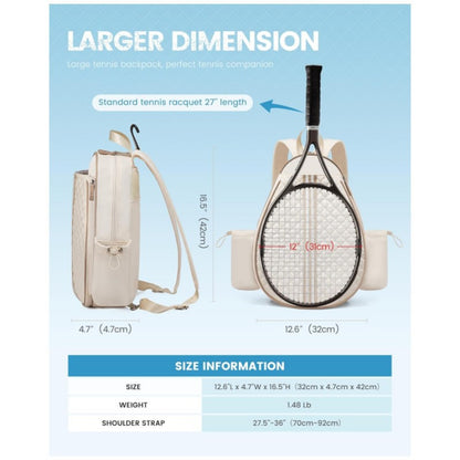 Quilted Tennis Racket Backpack Acalora