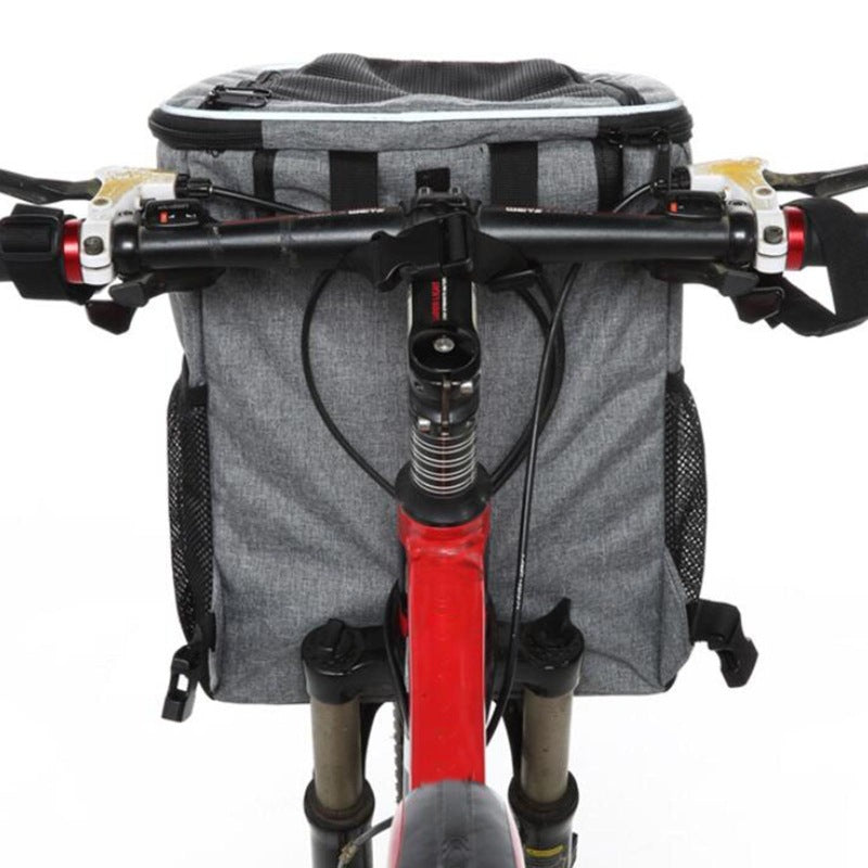 Front-Mounted Pet Carrier Bike Bag with Secure Leash Breathable Mesh Padded Base Reflective Trim Kalsten