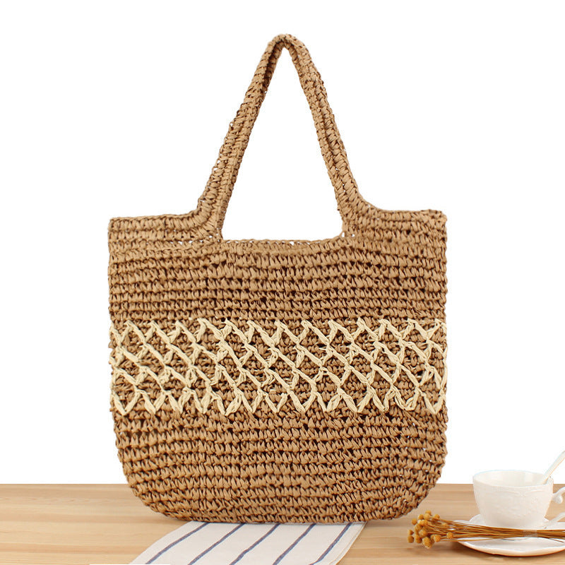 Large Handmade Straw Shopping Bag Kalsten