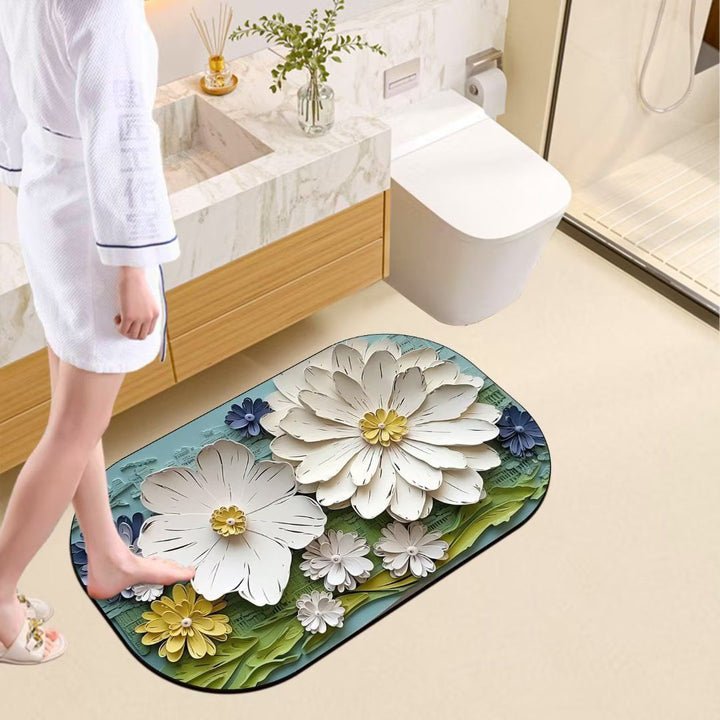 Floral Pattern Non-Slip Bath Mat Kalsten