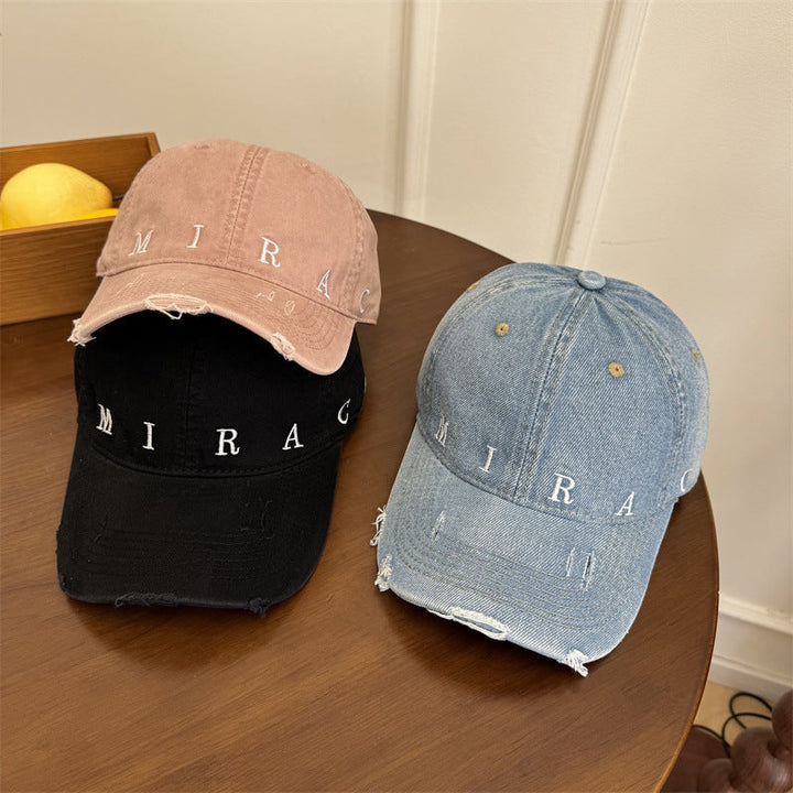 Women's Distressed Denim Baseball Cap Kalsten