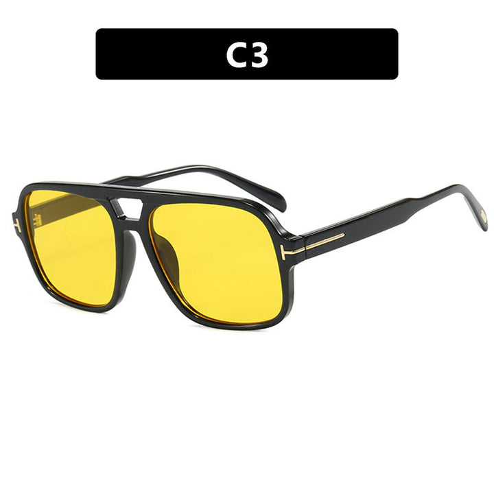 Women's trendy sunglasses with square frame and polarizing yellow lenses Kalsten
