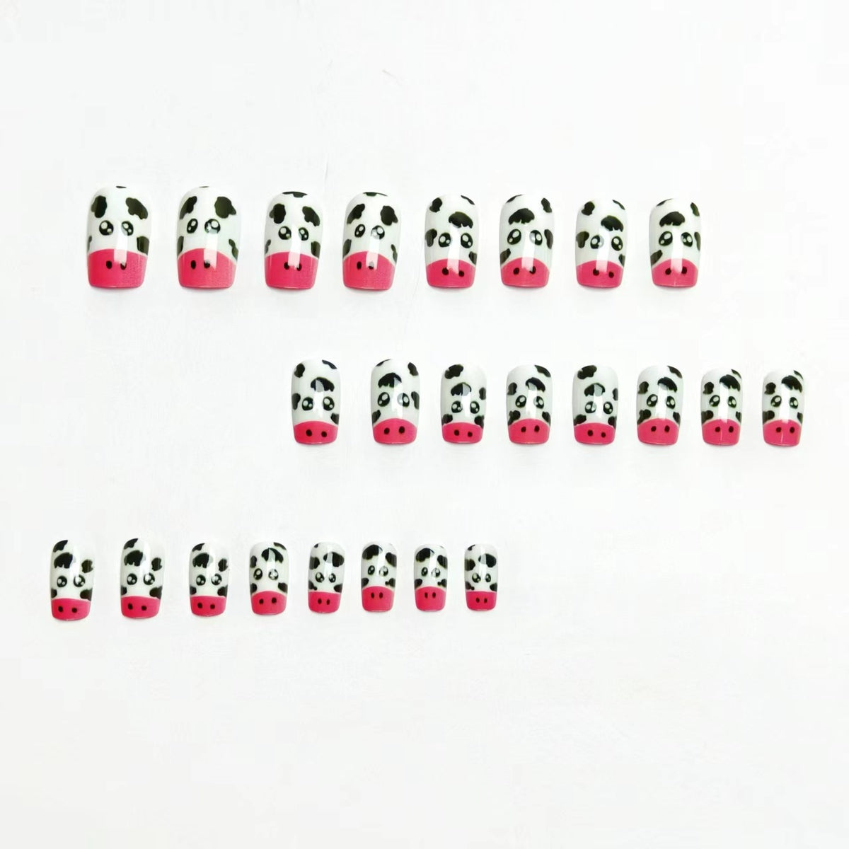 Playful Cow-Themed Nail Art Acalora